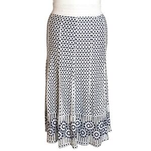 LAPIS BLUE & WHITE POLKA DOT & FLORAL SKIRT